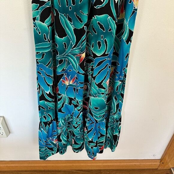 Hilo Hattie Women’s Vintage Hawaiian Muumuu Bird of Paradise Floral Ruffle Maxi - Picture 4 of 9